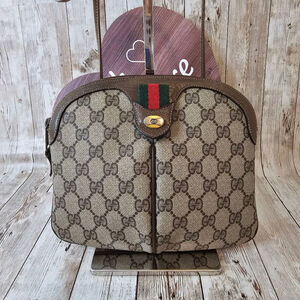 Gucci Sherry line Brown Beige Vintage Crossbody Shoulder Bag